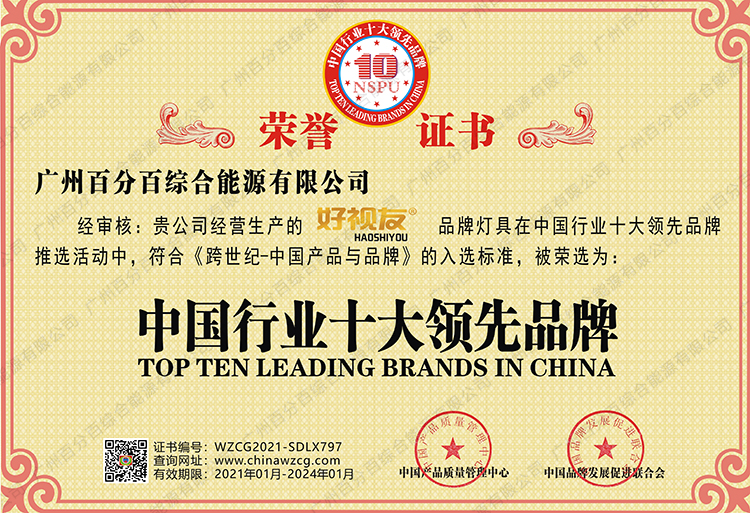 中國十大行行領先品（pǐn）牌